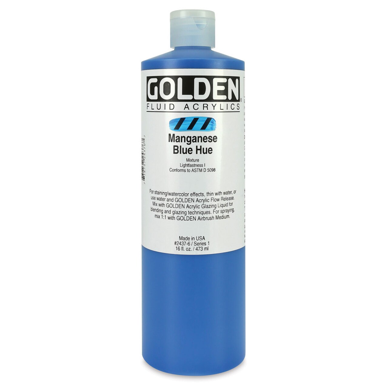 Golden Fluid Acrylics - Manganese Blue Historical Hue, 16 oz bottle